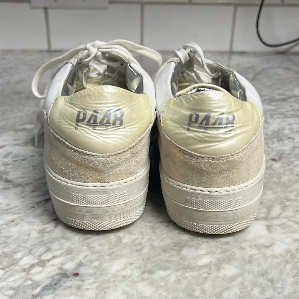 P448 White and Gold Sneakers - Picture 3 of 8